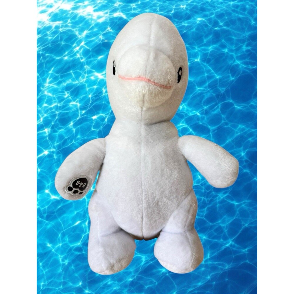 Build a Bear Sea World Beluga Whale 18" Plush Stuffed Animal Exclusive RARE EUC